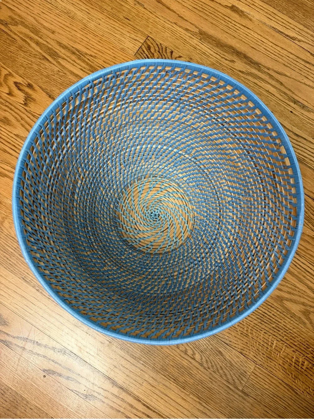 Large Handwoven Blue Decorative Basket Bowl